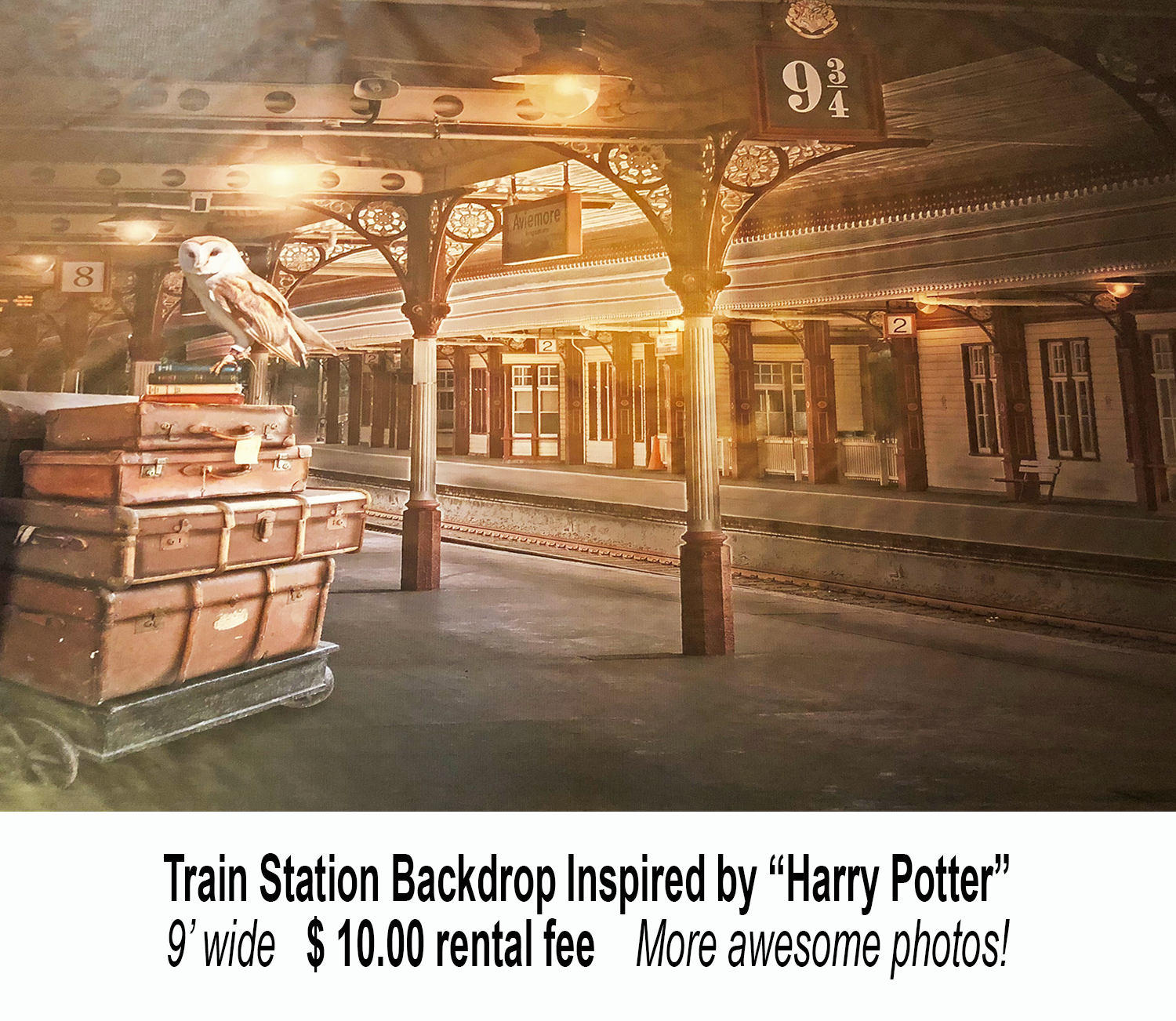 Train station inspired party theme backdrop
