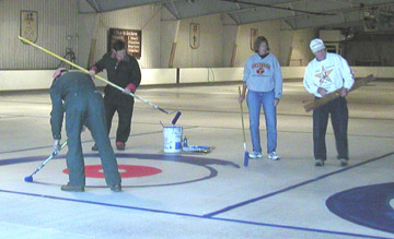 Curling ice painting progress