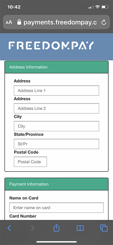 Secure payment step