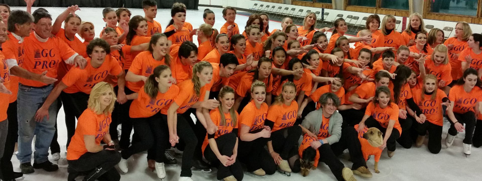 ProSkaters group photo at the Ice Chalet